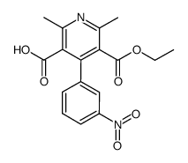ethyl-2,6-dimethyl-4-(3-nitrophenyl)-3,5-pyridinedicarboxylate结构式
