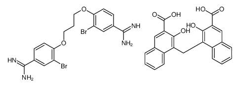 4,4'-methylenebis[3-hydroxy-2-naphthoic] acid, compound with 4,4'-[propane-1,3-diylbis(oxy)]bis[3-bromobenzamidine] (1:1) Structure