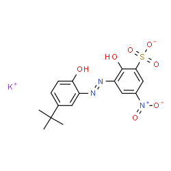 potassium 3-[[5-(tert-butyl)-2-hydroxyphenyl]azo]-2-hydroxy-5-nitrobenzenesulphonate Structure