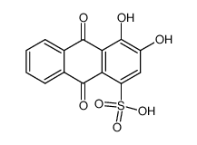 3,4-dihydroxy-9,10-dioxo-9,10-dihydro-anthracene-1-sulfonic acid Structure