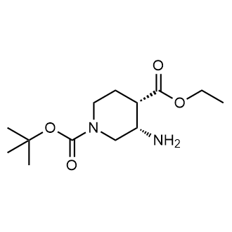 (3S,4S)-3-氨基哌啶-1-甲酸叔丁酯,4-甲酸乙酯结构式