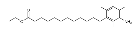 ethyl 12-(3-amino-2,4,6-triiodophenyl)dodecanoate结构式