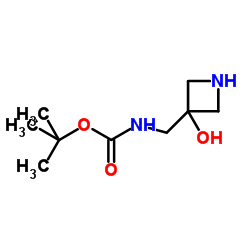 N-[(3-羟基氮杂环丁烷-3-基)甲基]氨基甲酸叔丁酯结构式