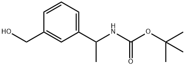 (1-(3-(羟甲基)苯基)乙基)氨基甲酸叔丁酯结构式