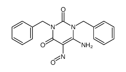 6-amino-1,3-dibenzyl-5-nitrosopyrimidine-2,4-dione Structure