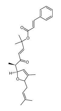 2-(3-methylbut-2-enyl)-5-(5-cinnamoloxy-2-oxo-1,5-dimethylhex-3-enyl)-3-methyl-2,5-dihydrofuran结构式