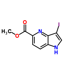 3-碘-1H-吡咯并[3,2-b]吡啶-5-羧酸甲酯结构式