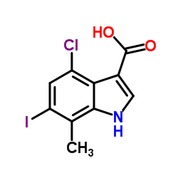 4-Chloro-6-iodo-7-methyl-1H-indole-3-carboxylic acid Structure