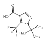 1-tert-butyl-5-(trifluoromethyl)pyrazole-4-carboxylic acid结构式