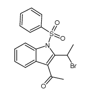 1-(2-(1-bromoethyl)-1-(phenylsulfonyl)-1H-indol-3-yl)ethanone Structure