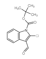 1-Boc-2-氯-3-甲酰基吲哚结构式