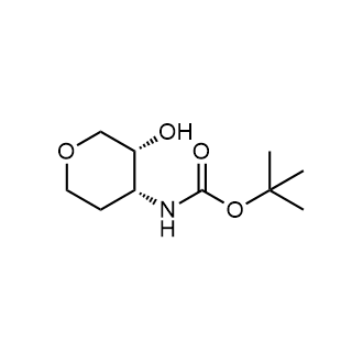((3R,4R)-3-羟基四氢-2H-吡喃-4-基)氨基甲酸叔丁酯结构式