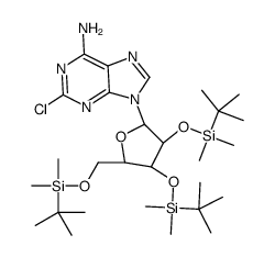 2-Chloro-2',3',5'-tris-O-[(1,1-dimethylethyl)dimethylsilyl]-adenosine结构式