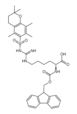 Fmoc-Nomega-(2,2,5,7,8-五甲基苯并吡喃-6-磺酰基)-L-高精氨酸结构式