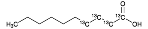 Decanoic acid-1,2,3,4-13C4 Structure