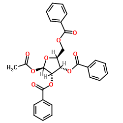 1-acetyl-2,3,5-tri-o-benzoyl-b-l-ribofuranose Structure