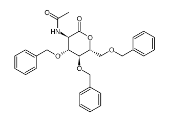2-乙酰氨基-3,4,6-三-O-苄基-2-脱氧D葡糖酸-1,5-内酯结构式