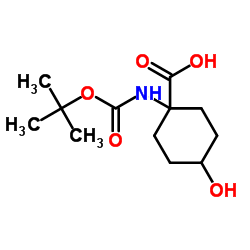 1-((叔丁氧基羰基)氨基)-4-羟基环己烷甲酸结构式