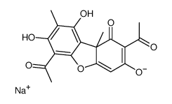 2,6-diacetyl-7,9-dihydroxy-8,9b-dimethyldibenzofuran-1,3(2H,9bH)-dione, sodium salt结构式