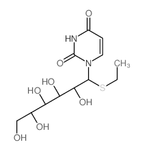1-(1-ethylsulfanyl-2,3,4,5,6-pentahydroxy-hexyl)pyrimidine-2,4-dione结构式