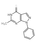 6-甲基-1-苯基-1,5-二氢-4H-吡唑并[3,4-d]嘧啶-4-硫酮结构式