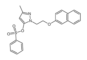 5-benzenesulfonyloxy-3-methyl-1-(2-naphthalen-2-yloxy-ethyl)-1H-pyrazole结构式