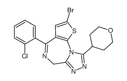 6H-Thieno(3,2-f)(1,2,4)triazolo(4,3-a)(1,1)diazepine,2-bromo-4-(2-chlorophenyl)-6a.7-dihydro-9-(tetrahydro-2H-pyran-4-yl) Structure