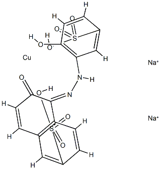 [6-羟基-5-[(2-羟基-5-磺苯基)偶氮]-2-萘磺酸根合]铜酸二钠结构式