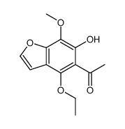 1-(4-ethoxy-6-hydroxy-7-methoxy-1-benzofuran-5-yl)ethanone结构式
