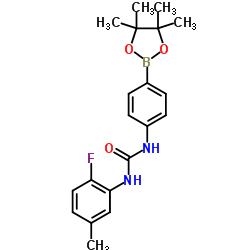 N-(2-氟-5-甲基苯基)-N'-[4-(4,4,5,5-四甲基-1,3,2-二氧杂硼烷-2-基)苯基]脲结构式
