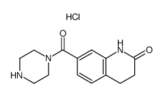 3,4-dihydro-7-(1-piperazinylcarbonyl)-2(1H)-quinolinone hydrochloride结构式