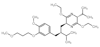 (2S,5R)-3,6-二乙氧基-2,5-二氢-2-[(2S)-2-[[4-甲氧基-3-(3-甲氧基丙氧基)苯基]甲基]-3-甲基丁基]-5-异丙基吡嗪结构式