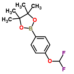2-(4-(DIFLUOROMETHOXY)PHENYL)-4,4,5,5-TETRAMETHYL-1,3,2-DIOXABOROLANE structure