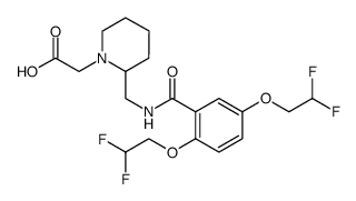 2-(2-((2,5-bis(2,2-difluoroethoxy)benzamido)methyl)piperidin-1-yl)acetic acid Structure