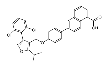 6-[4-[[3-(2,6-dichlorophenyl)-5-propan-2-yl-1,2-oxazol-4-yl]methoxy]phenyl]naphthalene-1-carboxylic acid结构式