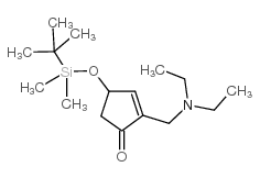 4-叔丁基二甲基甲硅烷氧基-2-二乙氨基乙基-2-环戊烯-1-酮结构式