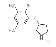 3-(2-Bromo-4-chloro-3,5-dimethylphenoxy)-pyrrolidine hydrochloride Structure