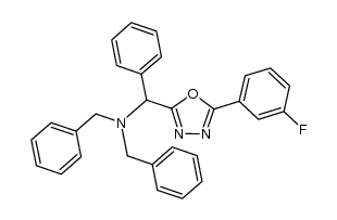 N,N-dibenzyl-1-(5-(3-fluorophenyl)-1,3,4-oxadiazol-2-yl)-1-phenylmethanamine Structure