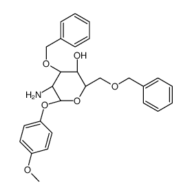 4-甲氧苯基-2-氨基-3,6-二-O-苄基-2-脱氧-β-D-吡喃葡萄糖苷结构式