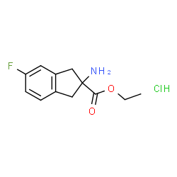 ETHYL 2-AMINO-5-FLUORO-2,3-DIHYDRO-1H-INDENE-2-CARBOXYLATE HCL structure