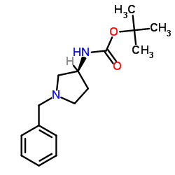 |R|-1-苄基-3-(Boc-氨基)吡咯烷结构式