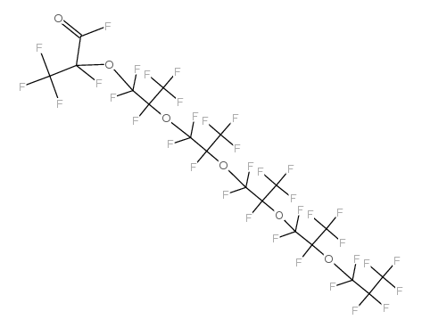 Perfluoro-2,5,8,11,14-pentamethyl-3,6,9,12,15-pentaoxaoctadecanoyl fluoride Structure