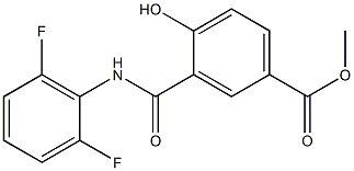 甲基3-((2,6-二氟苯基)氨基甲酰基)-4-羟基苯甲酸酯结构式