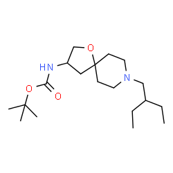 tert-butyl 8-(2-ethylbutyl)-1-oxa-8-azaspiro[4.5]dec-3-ylcarbamate结构式