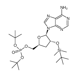 2'-t-butyldimethylsilyl-5'-O-di-t-butylphosphoryl-3'-deoxyadenosine结构式