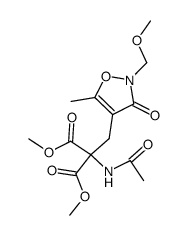 methyl 2-acetamido-2-methoxycarbonyl-3-(2-methoxymethyl-5-methylisoxazolin-3-on-4-yl)propanoate Structure