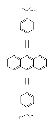 9,10-双(4-三氟甲基苯基乙炔)蒽结构式