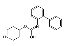 4-哌啶基 (2-联苯基)氨基甲酸酯结构式