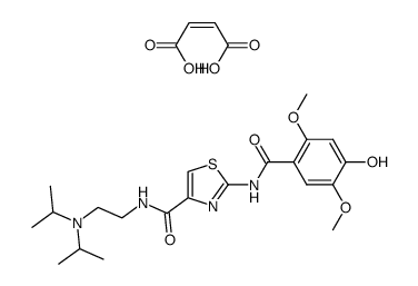 2-[N-(4-Hydroxy-2,5-dimethoxybenzoyl)amino]-4-[(2-diisopropylaminoethyl)aminocarbonyl]-1,3-thiazole maleate Structure