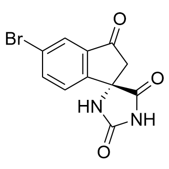 (S)-5'-溴螺[咪唑烷-4,1'-茚]-2,3',5(2'H)-三酮结构式